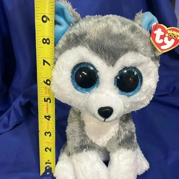 New with tags!! 10 inches tall. TY  - SLUSH  the Husky (Glitter Eyes) 💙 - Picture 9 of 9